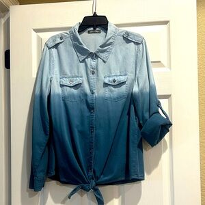 Roz & Ali Light Blue Denim Shirt XL